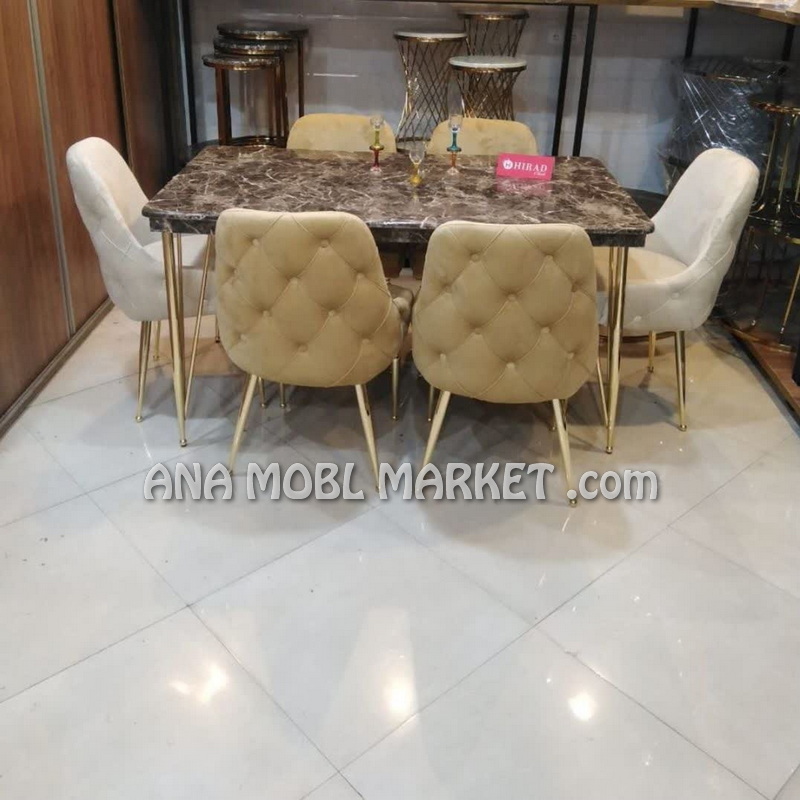 جلو مبلی پایه فلزی فورتیک طلایی طرح کوانتوم